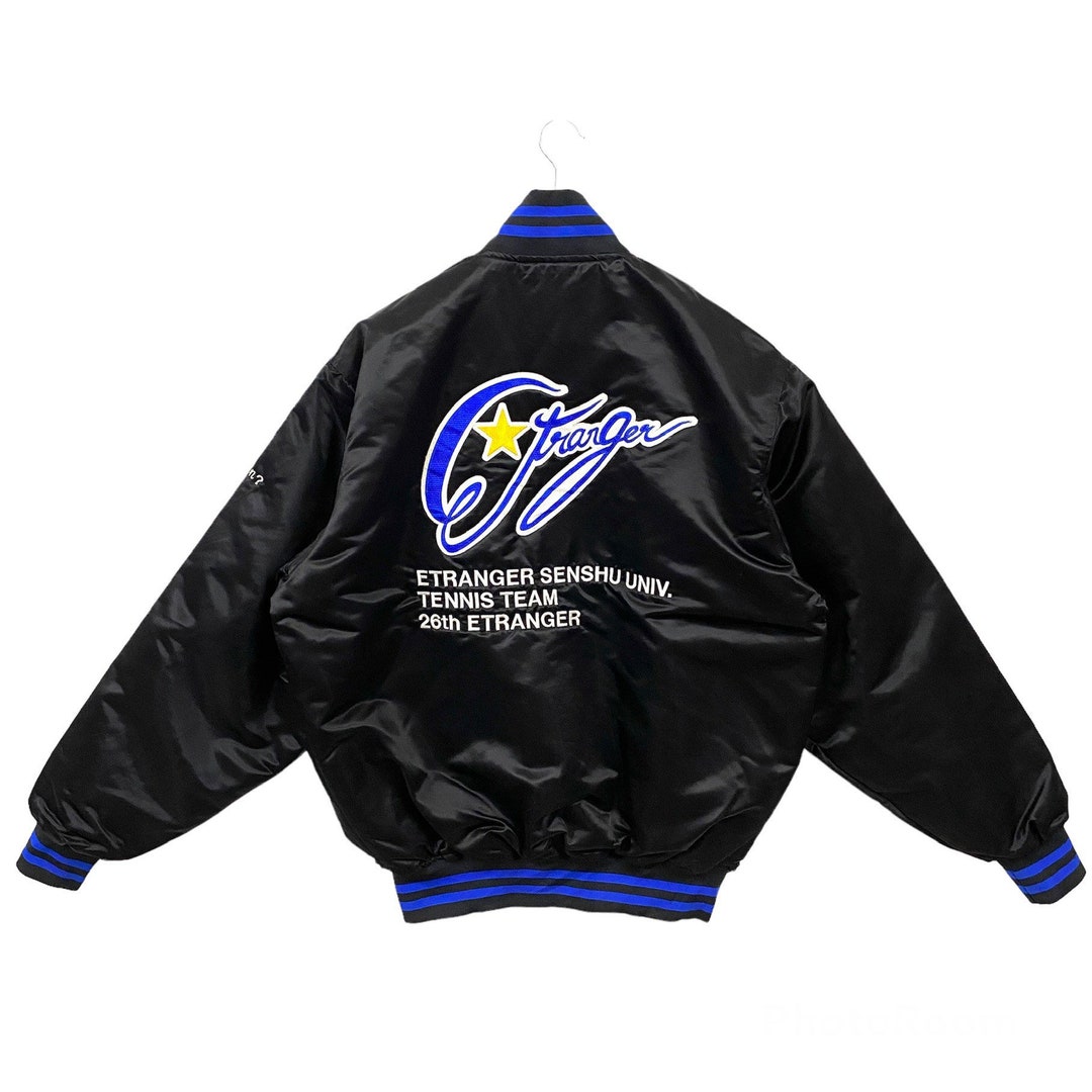 CHUNICHI 2011 ROAD TO VICTORY ジャケット Vintage Japanese Satin College Varsity Embroidery Font Bomber
