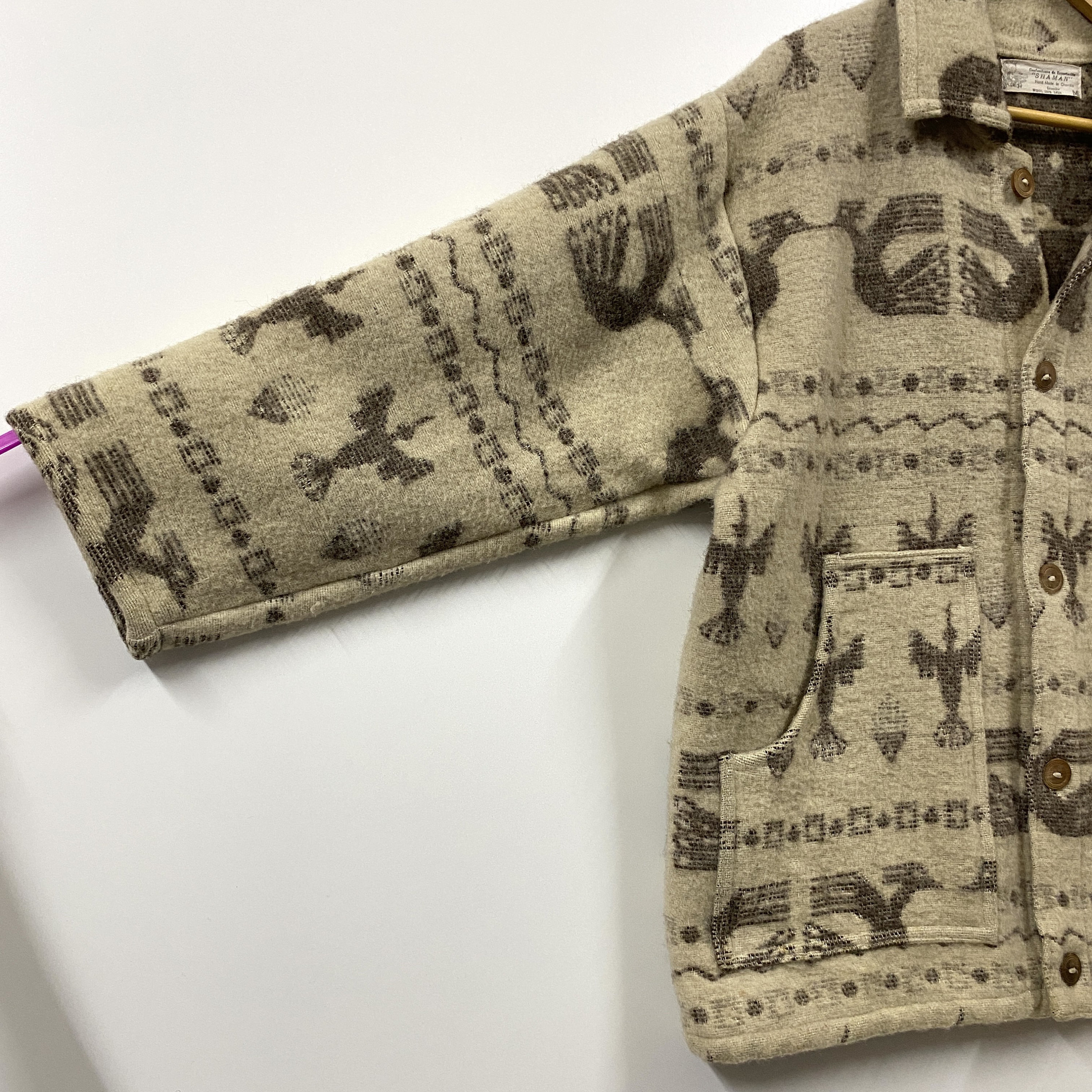 Vintage SHAMAN Ecuador Wool Blanket Coat Bohemian Jacket Vintage SHAMAN Ecuador Wool Blanket Coat Bohemian Jacket