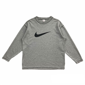 Vintage 90s Nike Sweatshirt Nike Crewneck Nike Swoosh Nike Sweater Pullover Nike Air Sportswear Nike Big Logo Print Grey Large