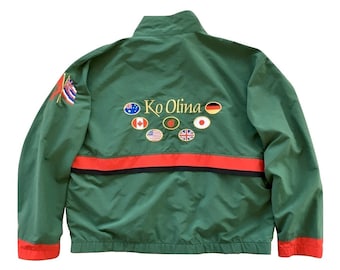 Vintage Starbus Weather Screen Embroidered Hawaii International Ko Olina Golf Tour Jacket Men's L - XL