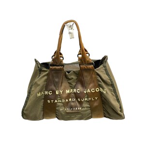 Marc by Marc Jacobs Standard Supply Small Cargo Tote Bag Leather Trim Olive Hunter Green Womens One Size Etsy