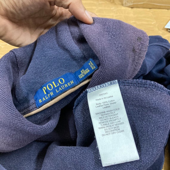 POLO Ralph Lauren Shawl Collar Sweatshirt Leather… - image 10