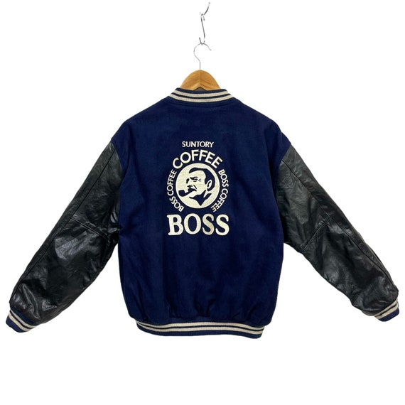 BOSS ボス ジャン N2B フライトジャケットSUNTORY COFFEE Suntory BOSS Coffee Varsity Bomber Jacket Snap Button Wool
