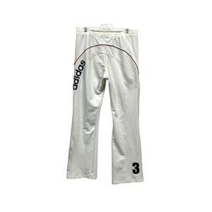 NOS Adidas Bootcut Sweatpants Adidas Track Bottom Adidas Spellout Logo Patch No. 3 Warm Up Workout Streetwear Pants White Waist 26&quot; - 28&quot;