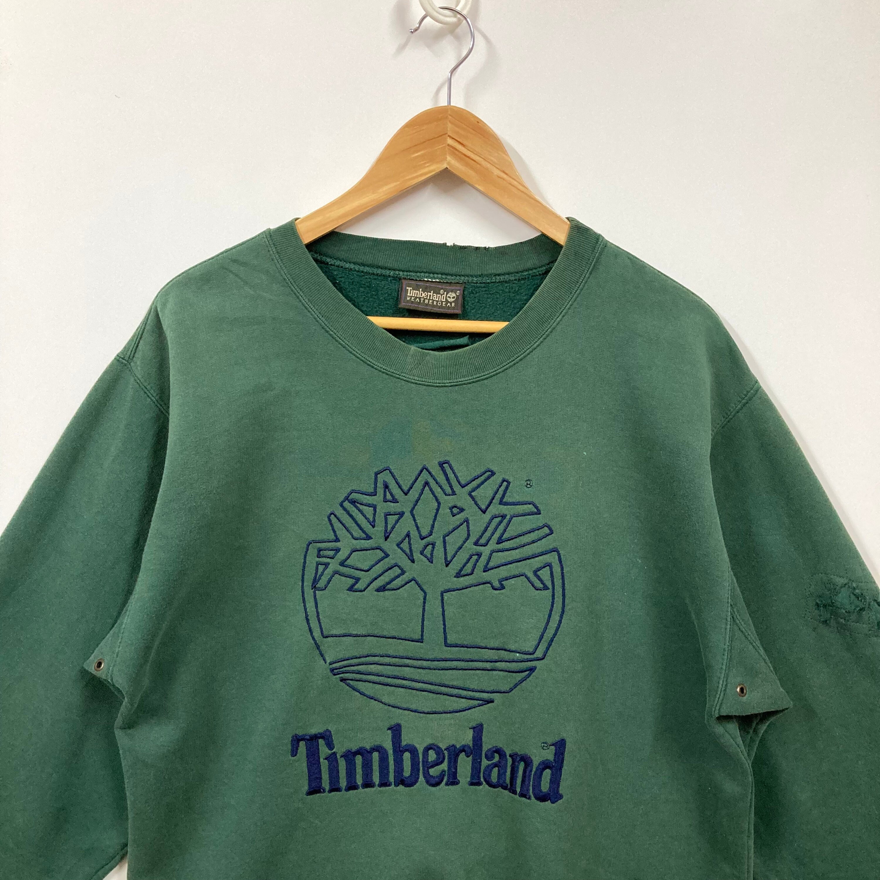 Reworked Distressed Vintage 90s Timberland Crewneck Reworked Distressed Vintage 90s Timberland Crewneck
