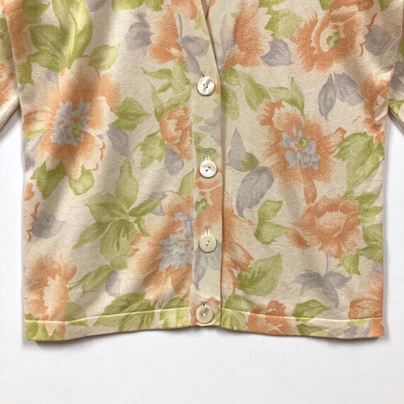 Vintage Burberry Floral Cardigan Sweater Burberry… - image 6