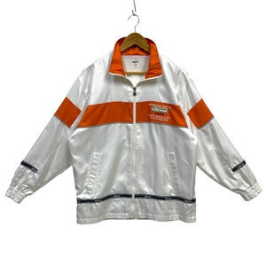 Vintage 90s Ellesse Windbreaker Jacker Ellesse Tracksuit Ellesse Crewneck Ellesse Tennis Ellesse Perugia Italia Embroidery White Size Medium