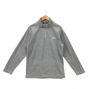 Classic Vintage Ellesse Quarter Zip Pullover Fleece Sweatshirt Ellesse Crewneck Ellesse Sweater Ellesse Small Embroidered Logo Grey Large
