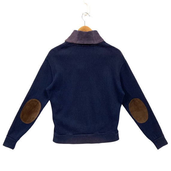 POLO Ralph Lauren Shawl Collar Sweatshirt Leather… - image 1