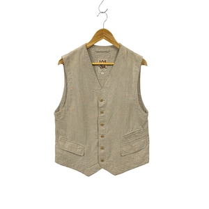 Classic Vintage Joseph Abboud Linen Vest Jacket Menswear Fashion Designer Gentlemen Style JOE Just One Earth Khaki Small Medium