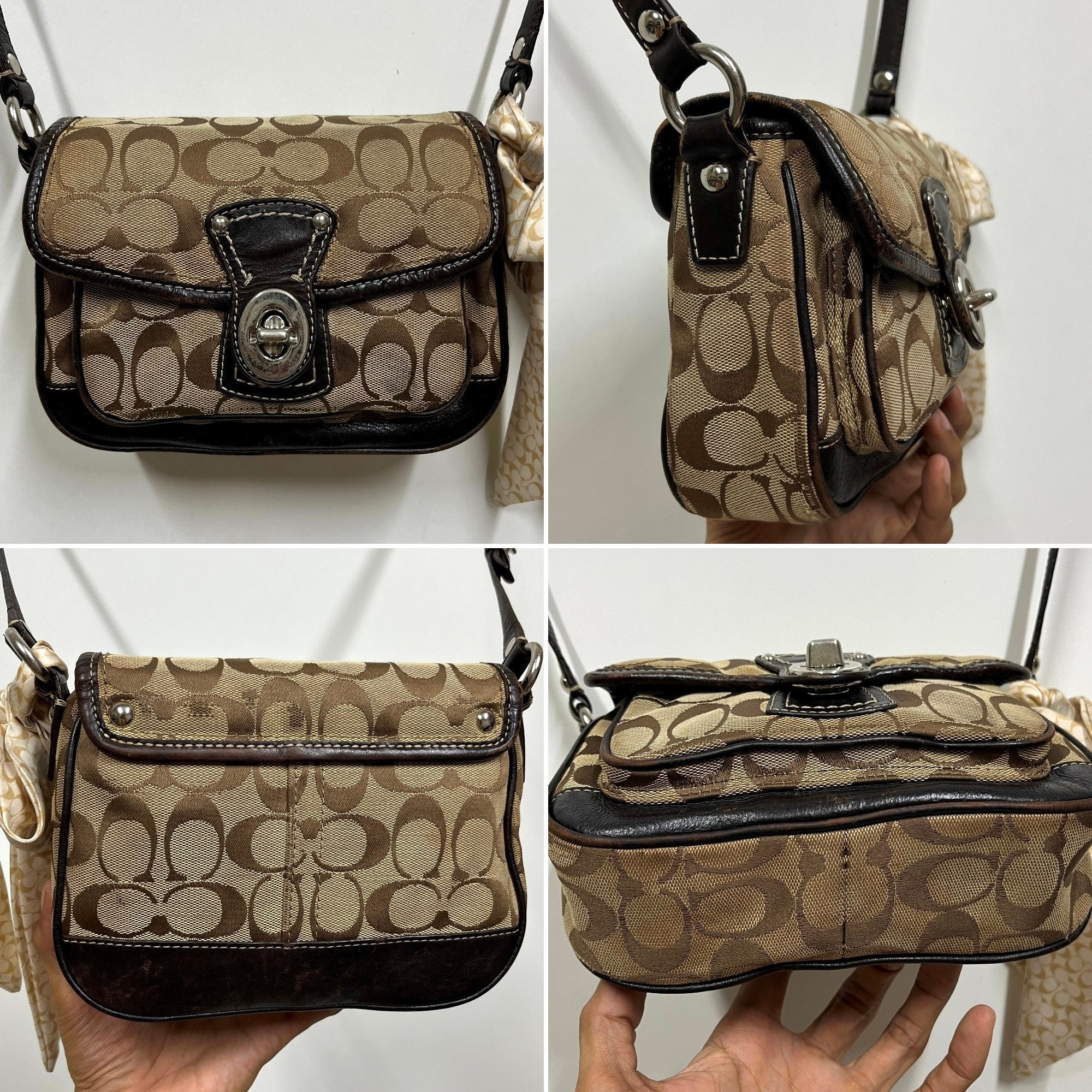 Vintage Coach Monogram Small Crossbody Bag Coach Shoulder