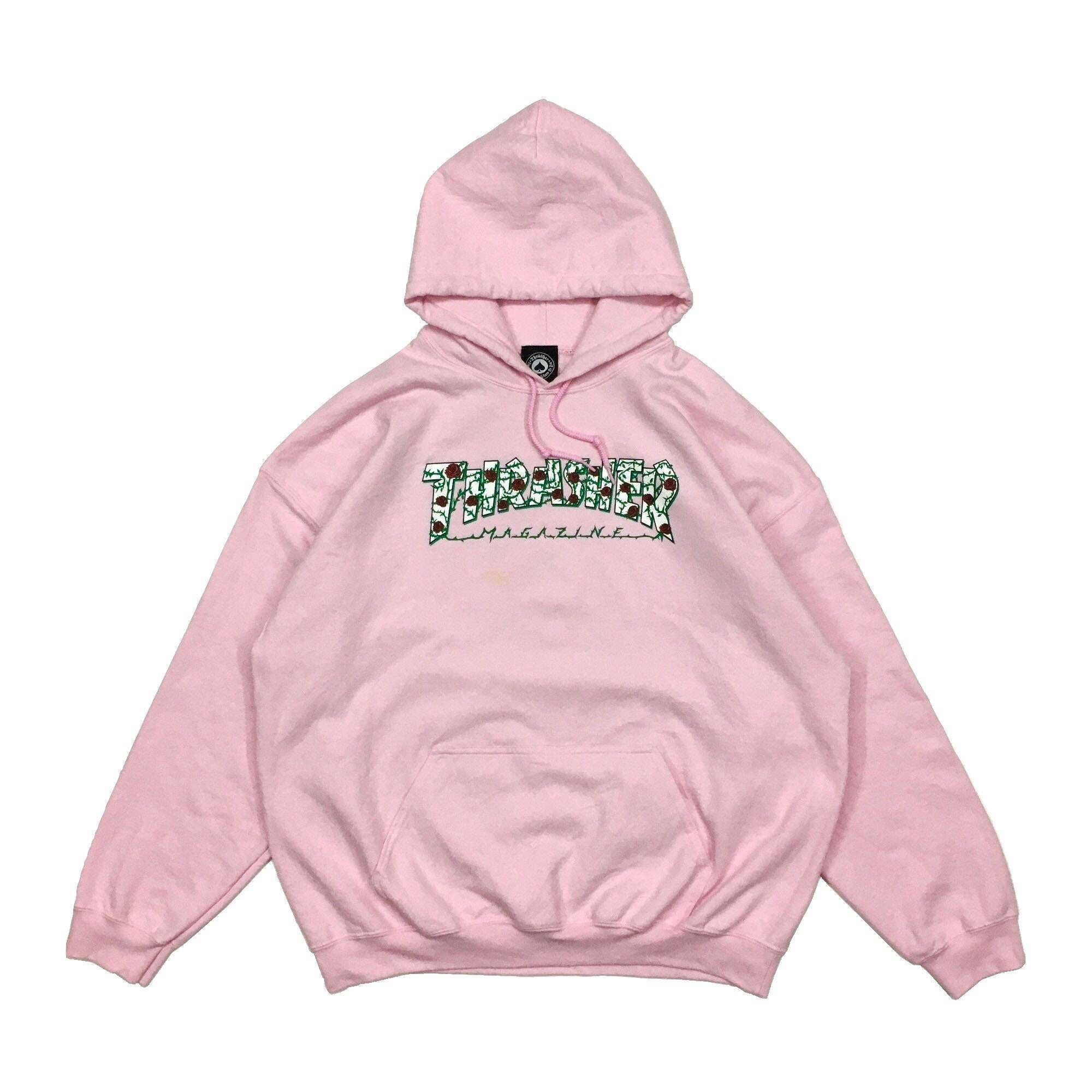 Vintage Thrasher Rose Hoodie Thrasher Roses Pink Hoodie Thrasher ...