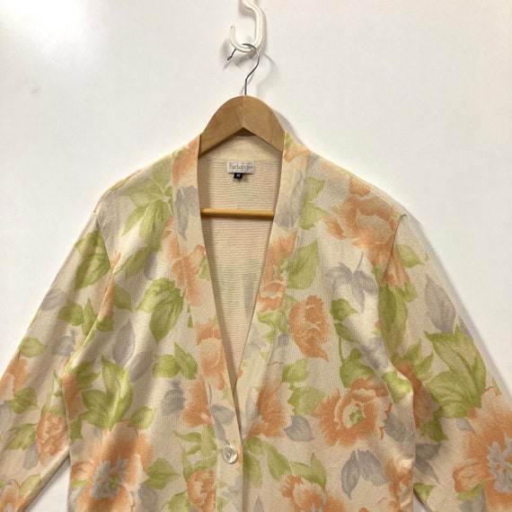 Vintage Burberry Floral Cardigan Sweater Burberry… - image 2