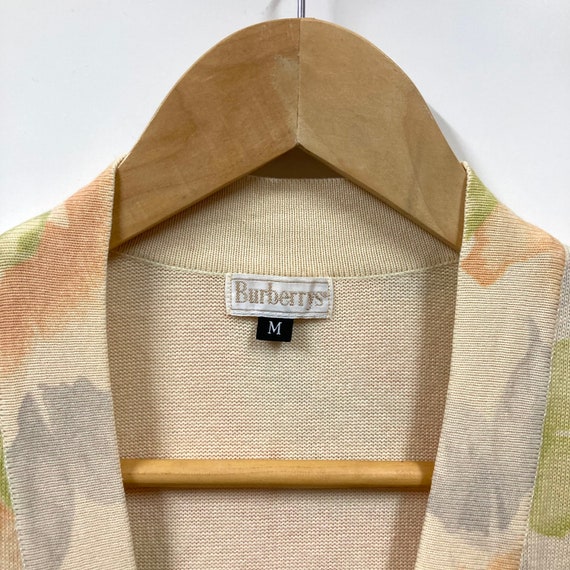 Vintage Burberry Floral Cardigan Sweater Burberry… - image 5