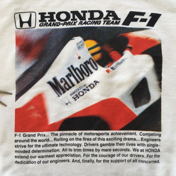 RARE Vintage Honda Grand Prix F1 Racing Team Sweatshirt Ayrton Senna Photographic Suzuka Japan Formula 1 Philosophy By Honda F1 Collection RARE Vintage Honda Grand Prix F1 Racing Team Sweatshirt Ayrton Senna Photographic Suzuka Japan Formula 1 Philosophy By Honda F1 Collection