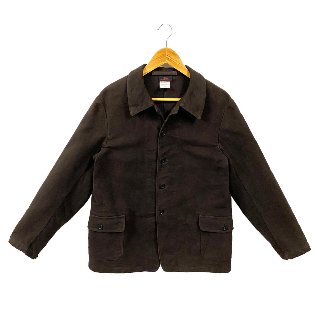 Vintage Vetra French Moleskin Dark Brown Work Jacket French Etsy
