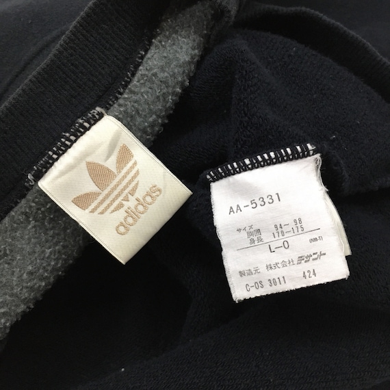 90's adidas“銀タグ”星条旗“墨黒” boro sweat Vintage 90s Adidas Sweatshirt Adidas Crewneck Adidas Sweater