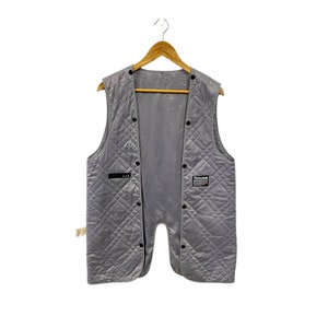 Vintage AAR By Yohji Yamamoto Liner Vest Fishtail Quilted Light Vest Japanese Designer Against All Risks 3M Thinsulate Insulation Grey M L