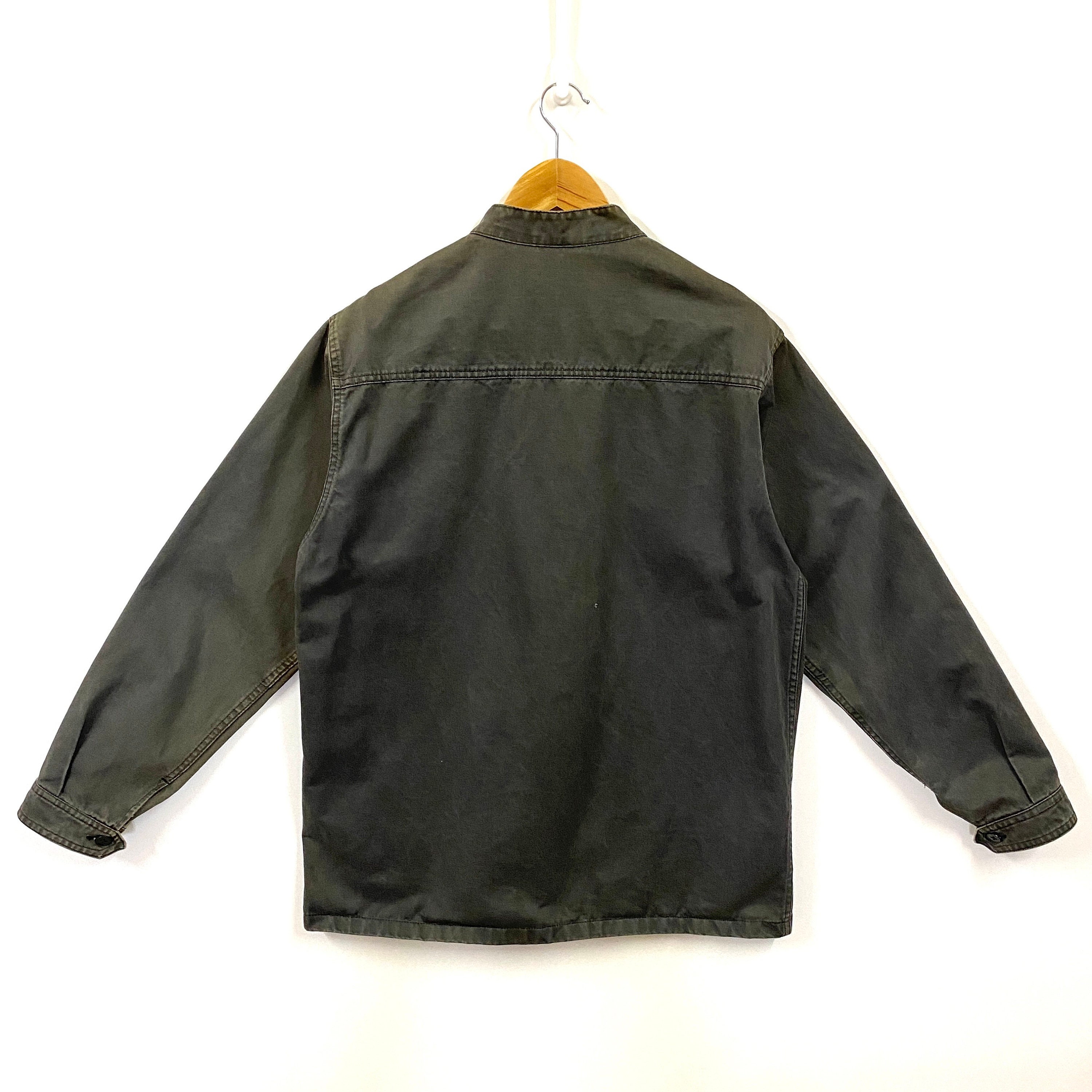 Vintage 60s 70s European Work Jacket Stand Collar Workwear