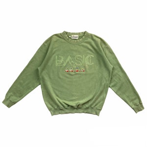 Vintage Krizia Sweater Krizia Sweatshirt Krizia Crewneck Pullover Krizia Maglia Krizia Art Designer Krizia Uomo Krizia Logo Embroidery Green