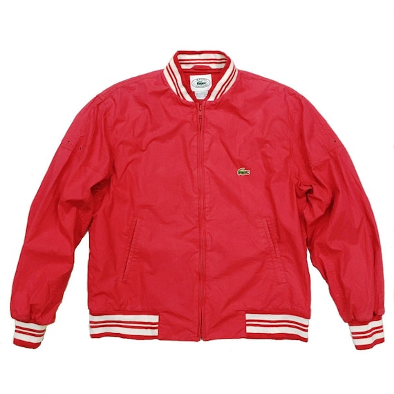 lacoste red bomber jacket