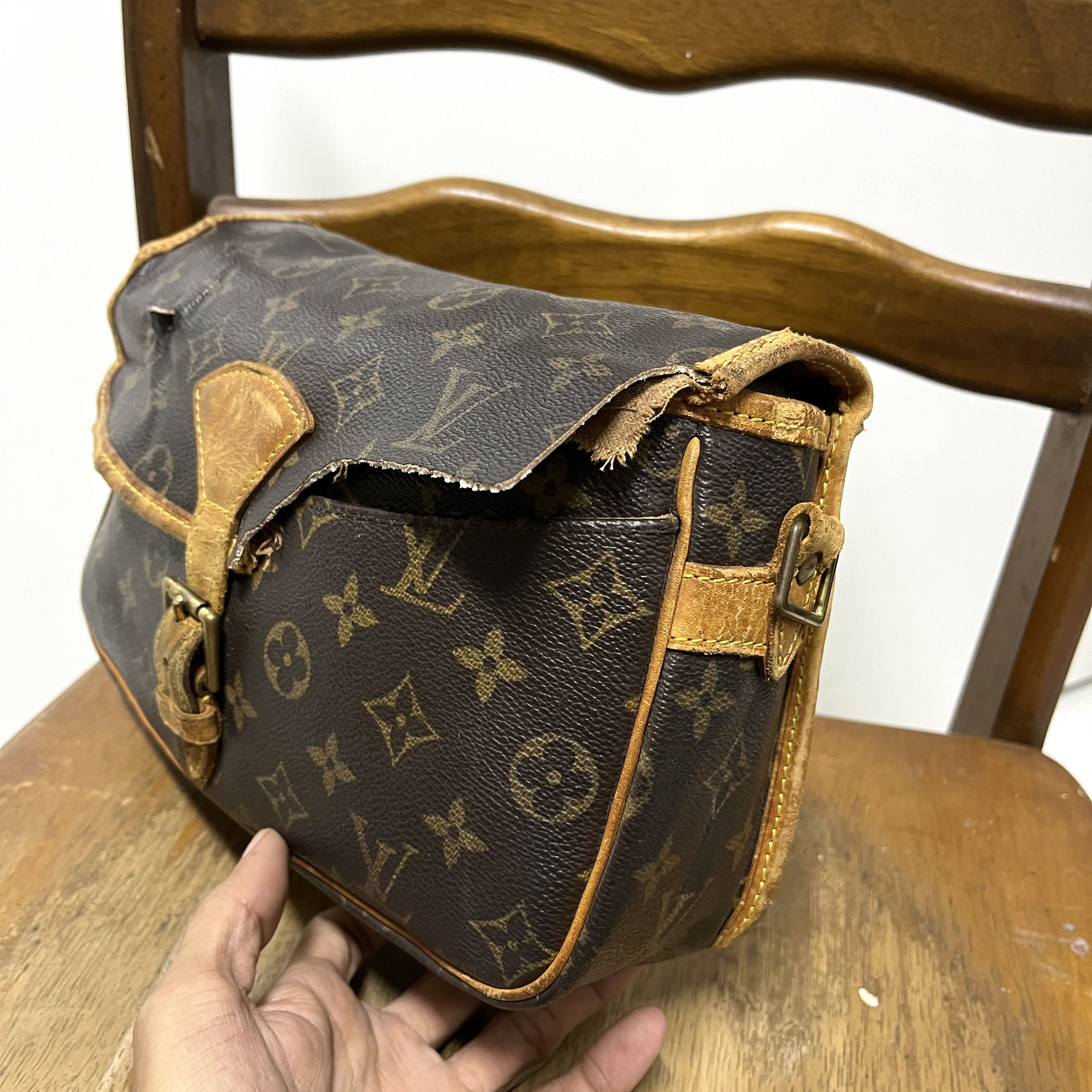 DAMAGED Vintage Louis Vuitton Diane Monogram Bag LV Bag for Repurpose or Rework Project