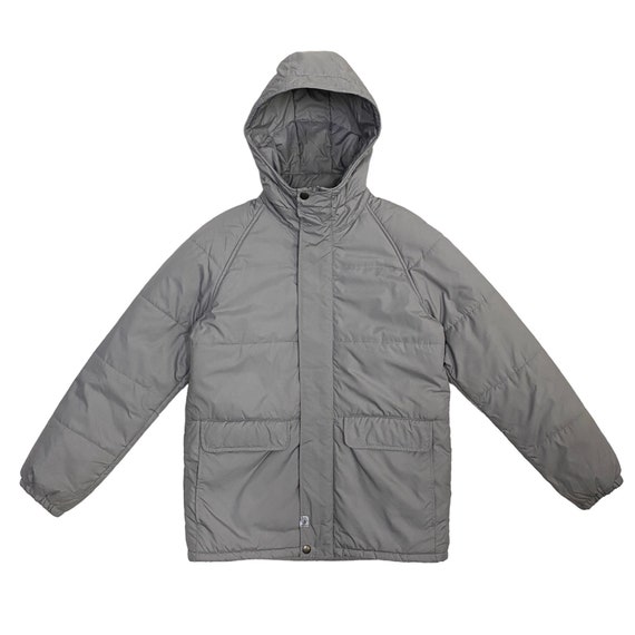 Quilted nylon full-zip down jacket with eagle logo patch