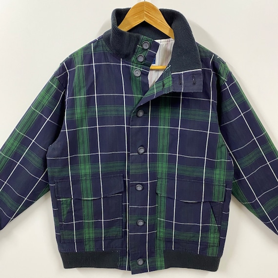 Vintage Woolrich Plaid Bomber Jacket Oxford Cotton Checkered
