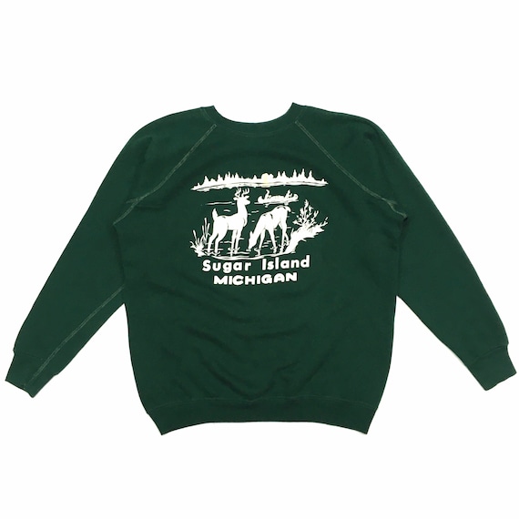 70s Vintage Sugar Island Michigan Sweatshirt Ragla