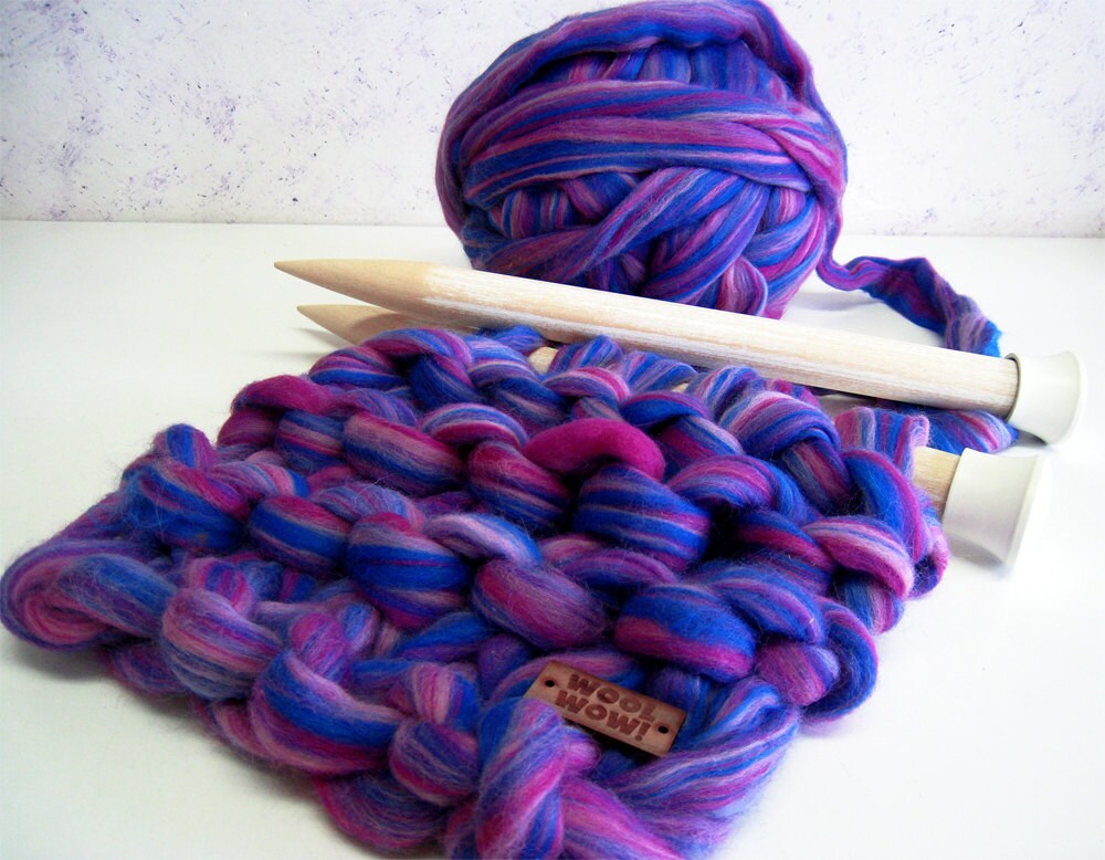 Chunky yarn. Super bulky 100 Merino Wool. Big skein of mixed Etsy