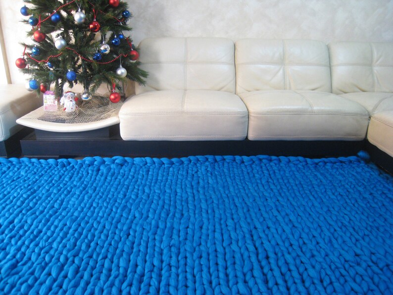 Super Thick Carpet. GIANT Throw. Super bulky Merino Wool. Etsy