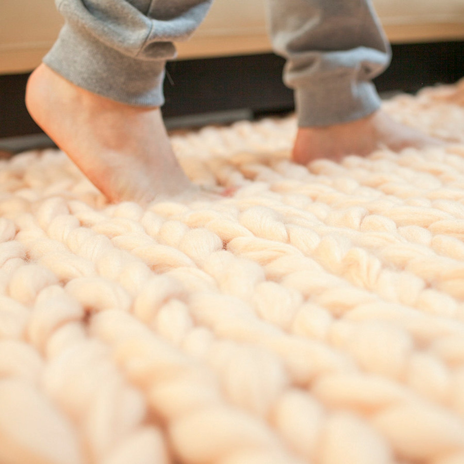 Super Thick Carpet. GIANT Throw. Super Bulky Merino Wool. Etsy