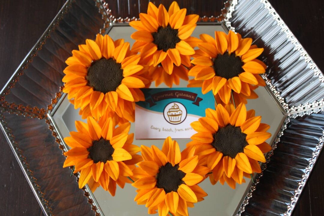 Handmade Sugar Sunflower Edible Caketopper Decoration Wedding Etsy