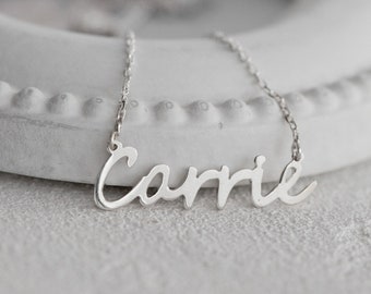 Personalised Cursive Handwritten Name Necklace Sterling Silver- Any name-Birthday Gift Girl Bridesmaids,Valentines Day ,Mothers Day Gift