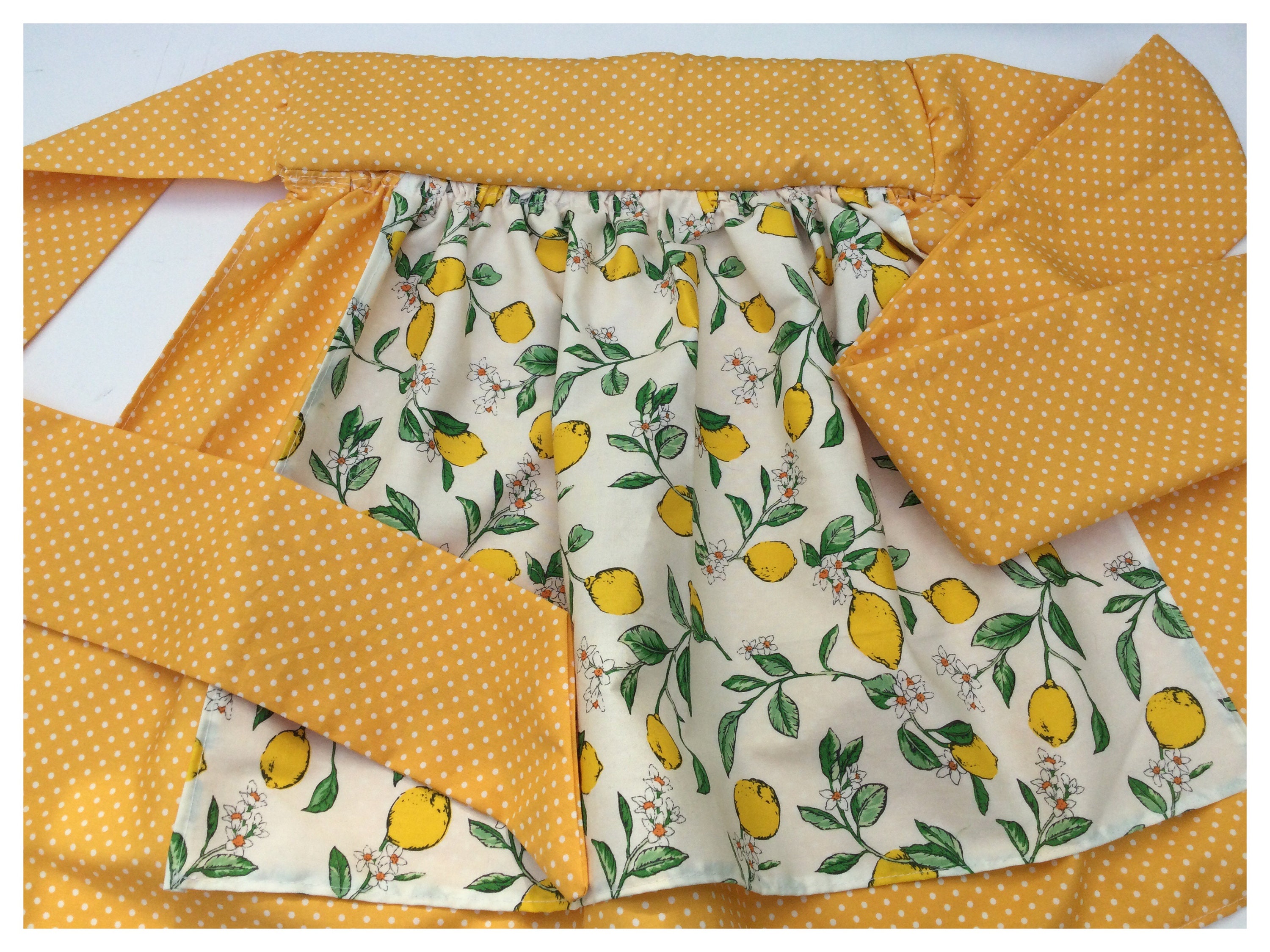 Retro Half Apron in Lemon Print - Etsy