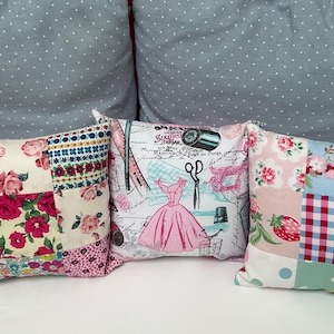 Liberty handgjord patchwork-kudde