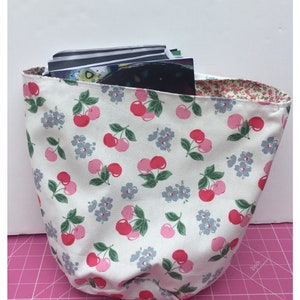 Cath Kidston cherry print fabric storage caddy