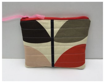 Orla Kiely handmade quilted make up bag