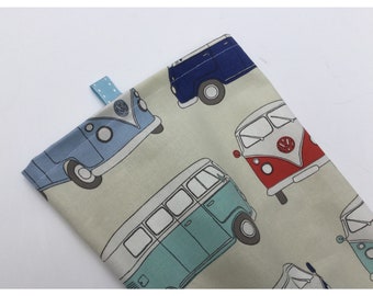 Retro campervan fabric grocery bag holder