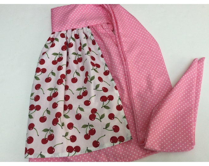 Cherry pink retro hostess apron