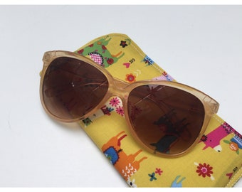 Llama fabric sunglasses case