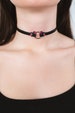 Cat Ring Choker / Collar / Necklace Leather Black / Pink / Cute / Kitty / Unisex / Girls / Cosplay / Anime / Kawaii / Charm / 