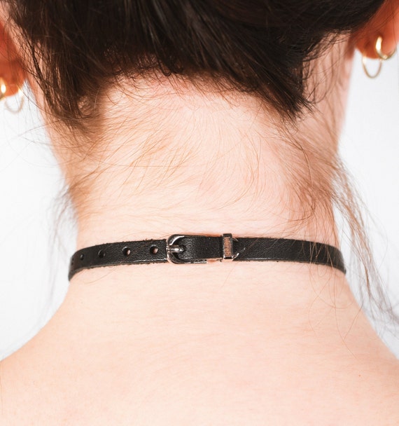 1.5 Wide Black Vegan Leather Choker