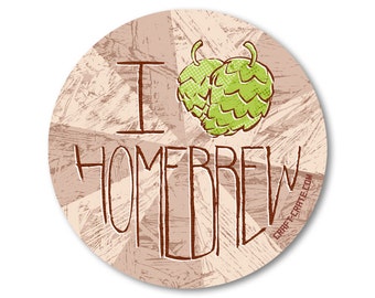 I Love/Hop Homebrew 3-inch Vinyl Sticker