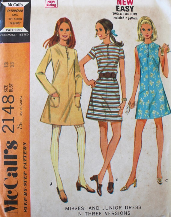 Vintage Sewing Pattern Uncut 1960s Dress Pattern | Etsy