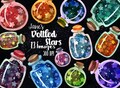 Watercolor Bottled Stars Clipart - Nebula Stars Download - Instant Download - Illustrated Astral Capsules