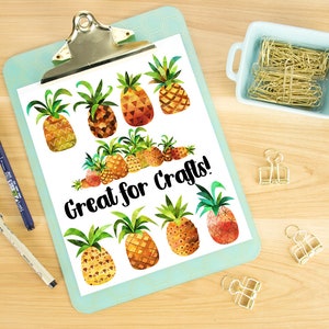 Watercolor Pineapples Clipart - Tropical Fruit Download - Instant ...