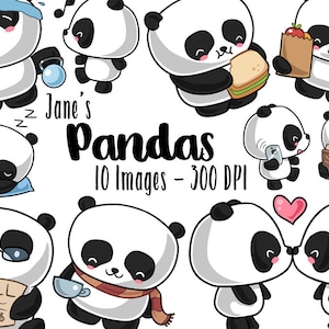 Clipart kawaii panda - kawaii downloaden - direct downloaden - lezen - rekeningen - boodschappen - liefde - training