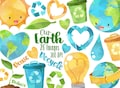 Watercolor Recycling Clipart - Earth Day Download - Instant Download - Eco Friendly - Environmentally Conscious - Conservation
