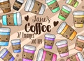 Kawaii Coffee Clipart - Cafe Download - Instant Download - Cute Coffee Cups Set - Coffee Lovers